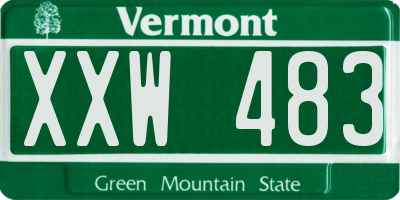 VT license plate XXW483