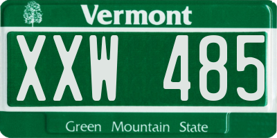 VT license plate XXW485