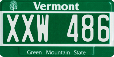 VT license plate XXW486