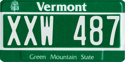 VT license plate XXW487