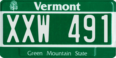 VT license plate XXW491