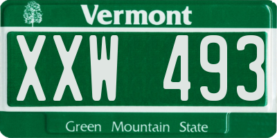VT license plate XXW493