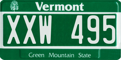 VT license plate XXW495
