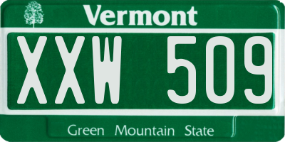 VT license plate XXW509