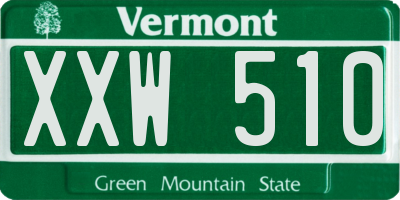 VT license plate XXW510