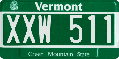 VT license plate XXW511