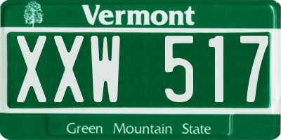VT license plate XXW517