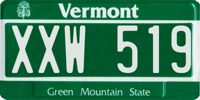 VT license plate XXW519