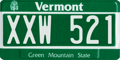 VT license plate XXW521
