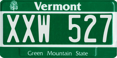 VT license plate XXW527