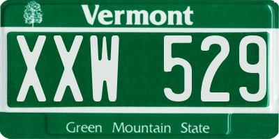 VT license plate XXW529