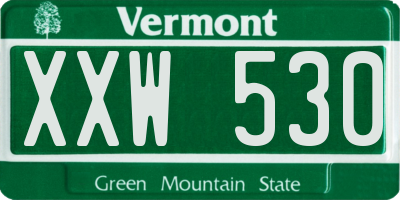 VT license plate XXW530
