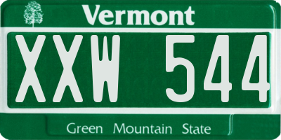 VT license plate XXW544