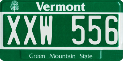 VT license plate XXW556