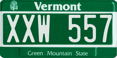 VT license plate XXW557
