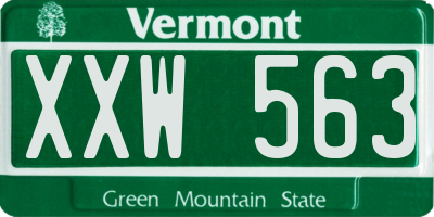 VT license plate XXW563
