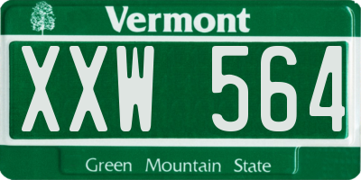 VT license plate XXW564