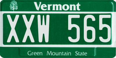 VT license plate XXW565