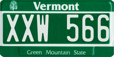 VT license plate XXW566