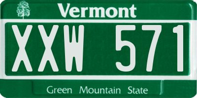 VT license plate XXW571