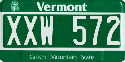 VT license plate XXW572