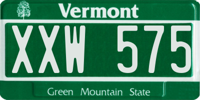 VT license plate XXW575