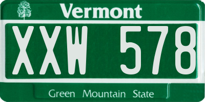 VT license plate XXW578