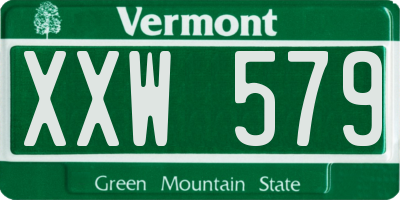 VT license plate XXW579