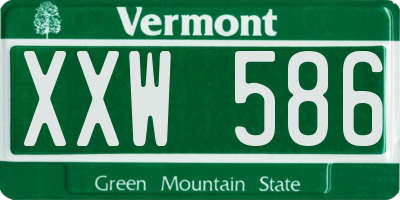 VT license plate XXW586