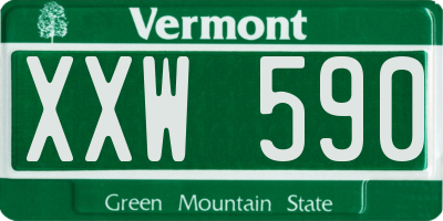VT license plate XXW590