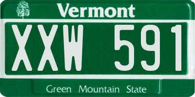 VT license plate XXW591