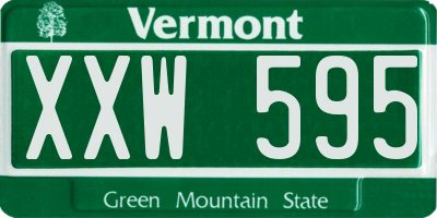 VT license plate XXW595