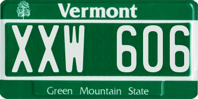 VT license plate XXW606