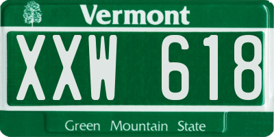 VT license plate XXW618