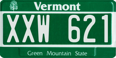 VT license plate XXW621