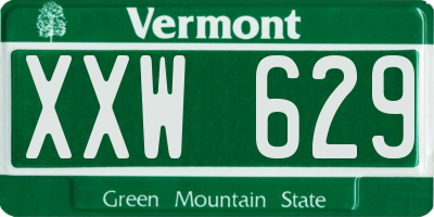 VT license plate XXW629