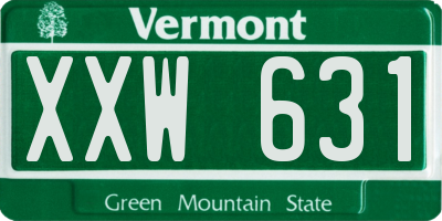 VT license plate XXW631