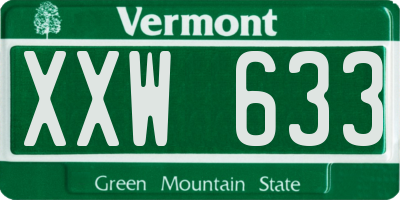 VT license plate XXW633