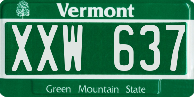 VT license plate XXW637