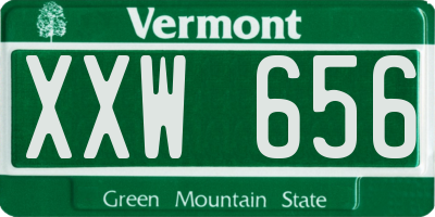 VT license plate XXW656