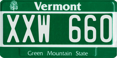 VT license plate XXW660