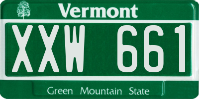 VT license plate XXW661