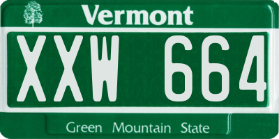 VT license plate XXW664