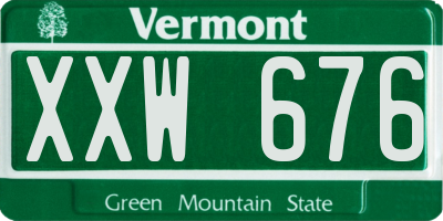 VT license plate XXW676
