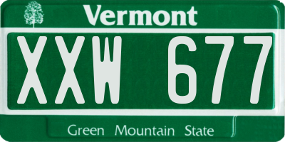 VT license plate XXW677