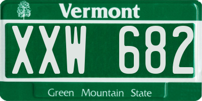 VT license plate XXW682