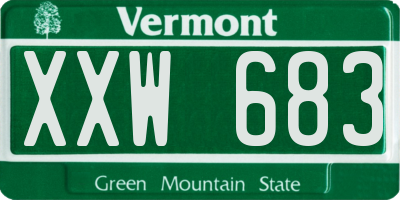VT license plate XXW683