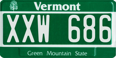 VT license plate XXW686