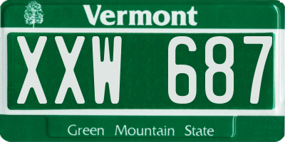 VT license plate XXW687