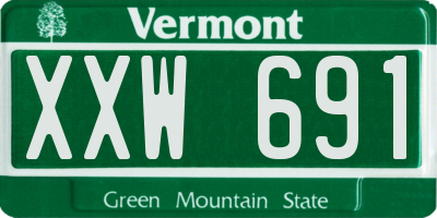 VT license plate XXW691